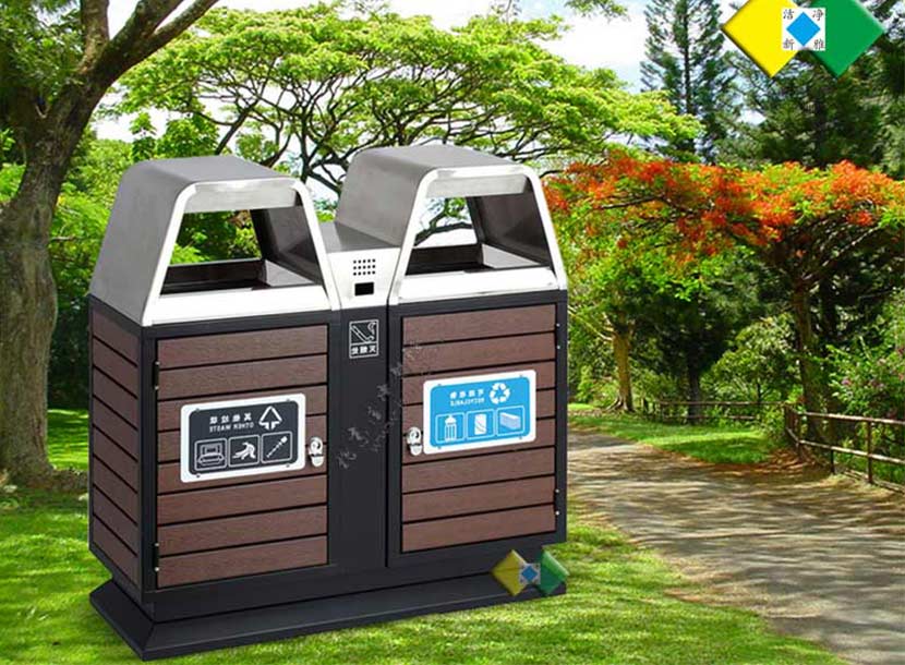 钢木分类垃圾桶004 果皮箱的环保价值与现代设计